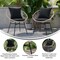 Flash Furniture Tan Rattan Rope Chairs - Black Cushions, PK 2 TW-VN017-TAN-BK-GG - alternate 2